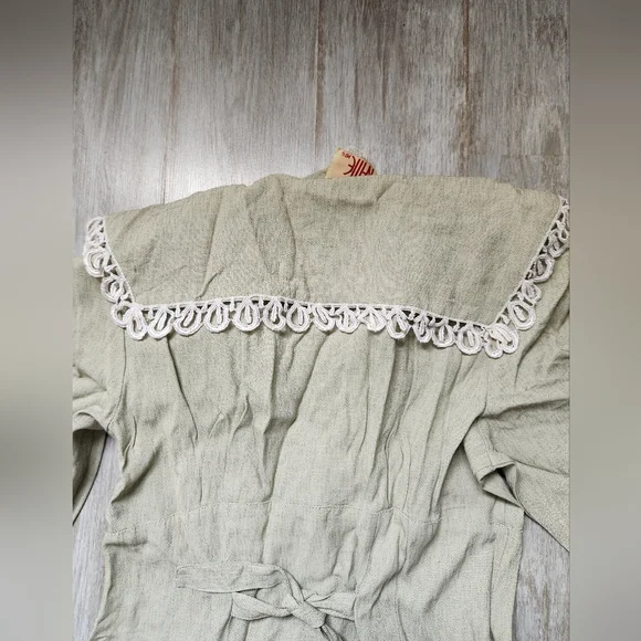 VTG Katie MFG Button Up Maxi Dress 3/4 Sleeve Collared Lightweight Texture Sz 16 - Picture 12 of 13